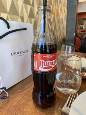 I opted for a coke this time which is vegan in Switzerland .  at Golden India in Zermatt