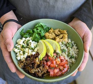 One of our delicious vegan quinoa bowls at Plazores Café & Bar in Diez