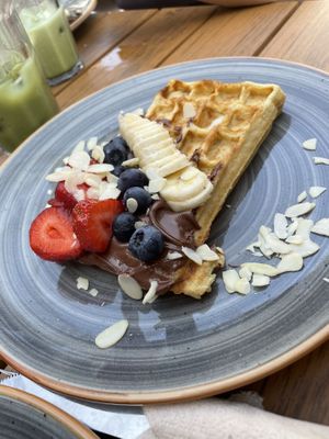 Waffles   at Plazores Café & Bar in Diez