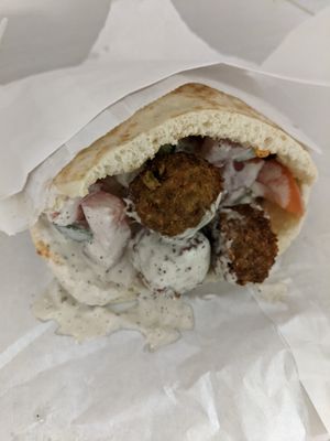 Falafel pocket at Orgasmic in Byron Bay