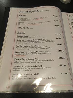 Vegan/Veg Menu Page 1 at Choc Dee in Palm Cove