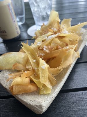 Casava chips (with lime infused salt)  at Nu Nu in Palm Cove