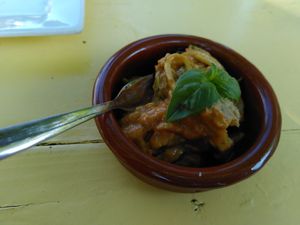 Amuse: courgette spaghetti at Gare du Nord in Rotterdam