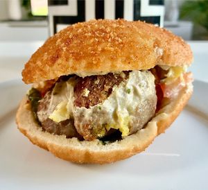 Crispy falafel pita at Operation Falafel in Dubai