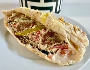 O.F. veggie sandwich  at Operation Falafel in Dubai