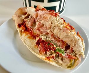 O.F. fiery falafel sandwich at Operation Falafel in Dubai