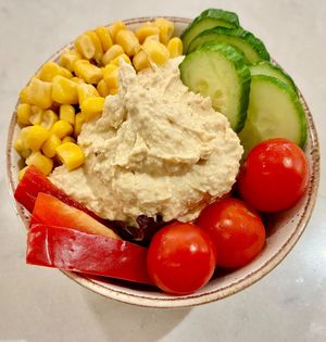 Hummus bowl  at Dacia Felix in Bucharest