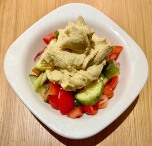 Hummus bowl at Novotel Bucharest City Centre Breakfast Restaurant  in Bucharest