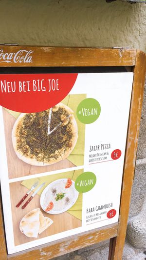 vegan sign!  at Big Joe Falafel in Linz