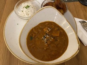 Mafé na Mboga with rice and bokoboko at Tamu Sana in Linz