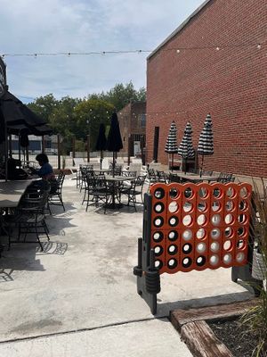 Outside patio seating   at Tiny's Coffee Bar in Gary