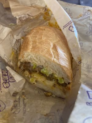 Hades on sourdough: steak, BBQ sauce, sriracha, and cheese at Ike's in Fort Collins