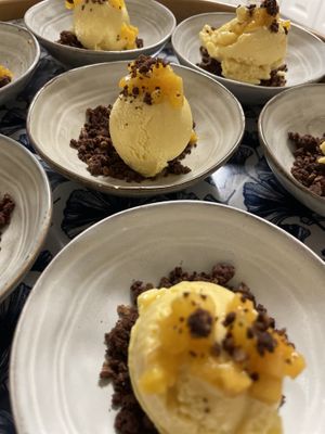 Homemade mango icecream  at o soño in Ladeira