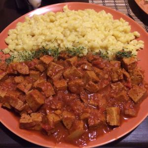 Seitan stew  at Kozmosz Vegan Etterem in Budapest