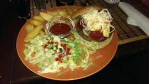 Bean Burger at Kozmosz Vegan Etterem in Budapest