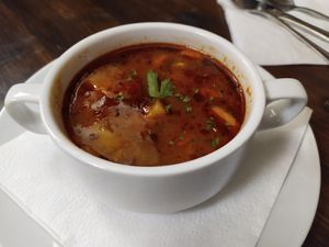 Bean goulash 🍲 at Kozmosz Vegan Etterem in Budapest