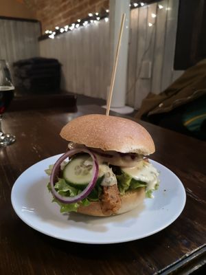 Burger at Kozmosz Vegan Etterem in Budapest