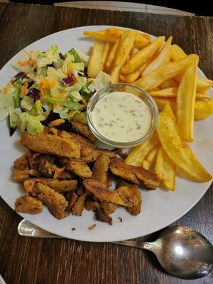 Gyros plate at Kozmosz Vegan Etterem in Budapest