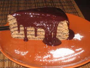 Layered pancake at Kozmosz Vegan Etterem in Budapest