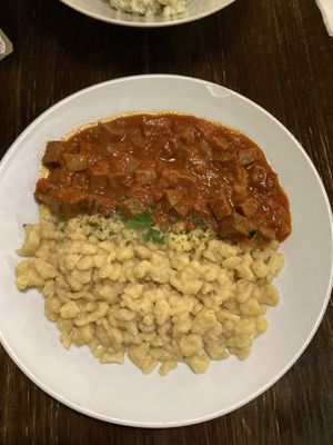Seitan stew  at Kozmosz Vegan Etterem in Budapest
