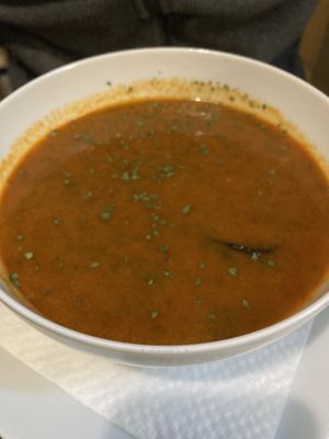 Fisherman soup (seasonal special) at Kozmosz Vegan Etterem in Budapest