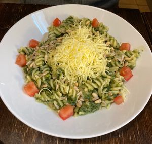 Spinach pasta  at Kozmosz Vegan Etterem in Budapest