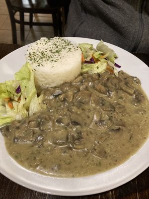 Mushroom ragout  at Kozmosz Vegan Etterem in Budapest