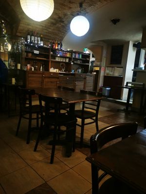 The restaurant at Kozmosz Vegan Etterem in Budapest