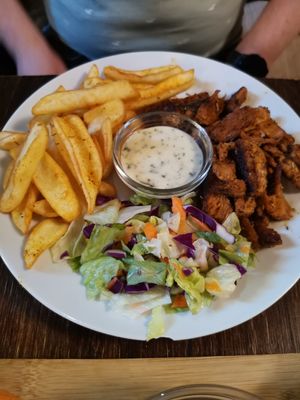 Gyros plate at Kozmosz Vegan Etterem in Budapest