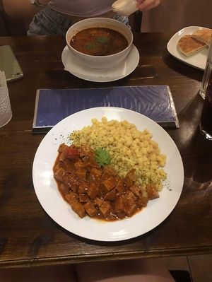   at Kozmosz Vegan Etterem in Budapest