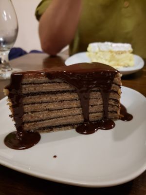 Hungarian cake at Kozmosz Vegan Etterem in Budapest