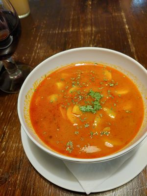 Goulash at Kozmosz Vegan Etterem in Budapest
