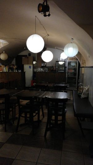 Inside at Kozmosz Vegan Etterem in Budapest