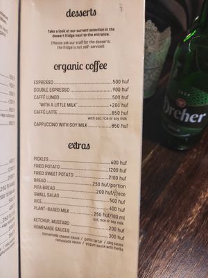  at Kozmosz Vegan Etterem in Budapest