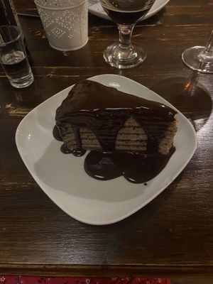 Pancake cake   at Kozmosz Vegan Etterem in Budapest