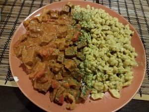 seitan stew at Kozmosz Vegan Etterem in Budapest