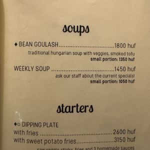 I got the small portion, or what I would call a “cup of soup” in the US    at Kozmosz Vegan Etterem in Budapest