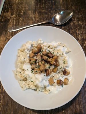 Cottage cheese pasta (small size) at Kozmosz Vegan Etterem in Budapest