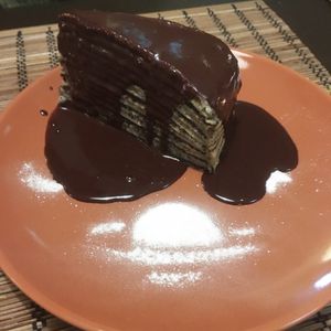 pancake stack at Kozmosz Vegan Etterem in Budapest