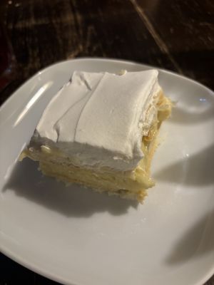 Napoleon custard pastry  at Kozmosz Vegan Etterem in Budapest