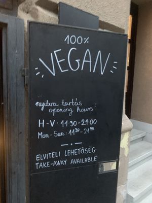   at Kozmosz Vegan Etterem in Budapest