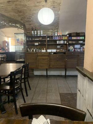   at Kozmosz Vegan Etterem in Budapest