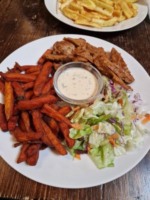 Gyros plate at Kozmosz Vegan Etterem in Budapest