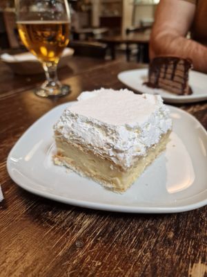 Creme cake yummy at Kozmosz Vegan Etterem in Budapest