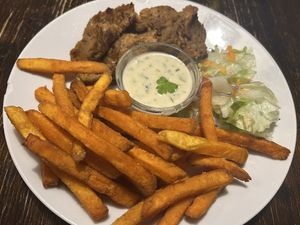 Gyros plate  at Kozmosz Vegan Etterem in Budapest