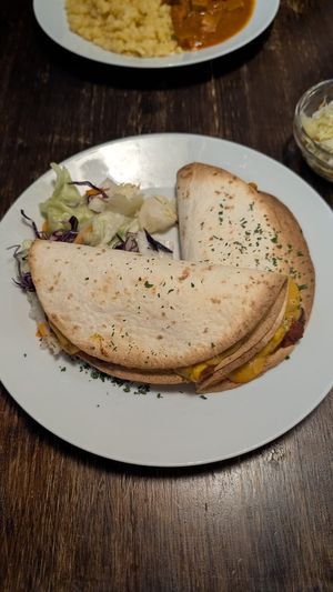 Quesadillas at Kozmosz Vegan Etterem in Budapest