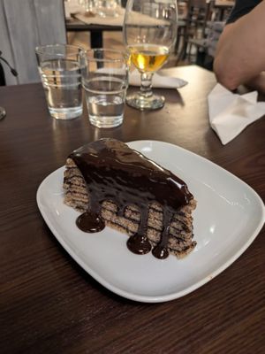 Desserts from the cabinet at Kozmosz Vegan Etterem in Budapest