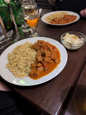 Seitan stew at Kozmosz Vegan Etterem in Budapest