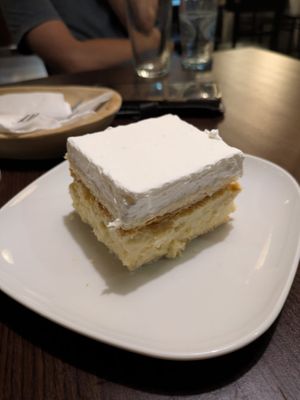 Dessert from the cabinet at Kozmosz Vegan Etterem in Budapest