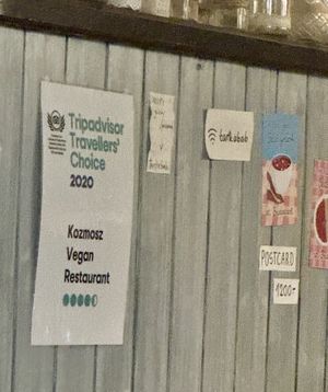   at Kozmosz Vegan Etterem in Budapest